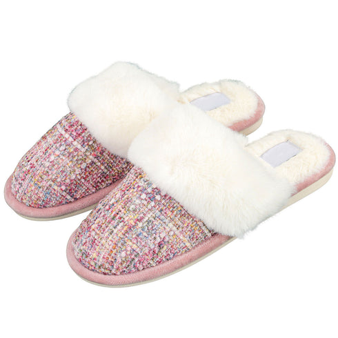 Faux Fur Mule Slipper - White